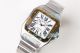 Super Clone Santos 100 De Cartier Two Tone Watch White Roman Dial 42mm (2)_th.jpg